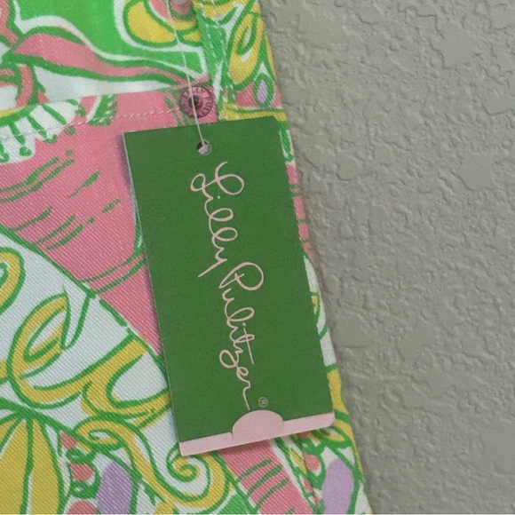 NWT Lilly Pulitzer Worth Skinny Mini Zip Pants 0 Multi Chin Chin Print - Picture 5 of 11